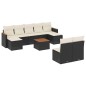 vidaXL Set de sofás de jardín 10 pzas cojines ratán sintético negro vidaXL Set de sofás de jardín 10 pzas cojines ratán sintético negro