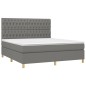 vidaXL Cama box spring con colchón tela gris oscuro 180x200 cm vidaXL Cama box spring con colchón tela gris oscuro 180x200 cm