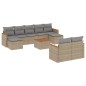 vidaXL Juego de sofás jardín con cojines beige 10 pzas ratán sintético vidaXL Juego de sofás jardín con cojines beige 10 pzas ratán sintético