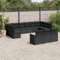 vidaXL Set de sofás de jardín y cojines 13 pzas ratán sintético negro vidaXL Set de sofás de jardín y cojines 13 pzas ratán sintético negro