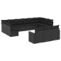 vidaXL Set de sofás de jardín y cojines 13 pzas ratán sintético negro vidaXL Set de sofás de jardín y cojines 13 pzas ratán sintético negro