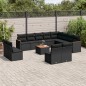vidaXL Set de sofás de jardín y cojines 13 pzas ratán sintético negro vidaXL Set de sofás de jardín y cojines 13 pzas ratán sintético negro