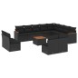 vidaXL Set de sofás de jardín y cojines 13 pzas ratán sintético negro vidaXL Set de sofás de jardín y cojines 13 pzas ratán sintético negro