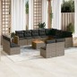 vidaXL Set sofás de jardín con cojines 13 piezas ratán sintético gris vidaXL Set sofás de jardín con cojines 13 piezas ratán sintético gris