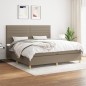 vidaXL Cama box spring con colchón tela gris taupe 200x200 cm vidaXL Cama box spring con colchón tela gris taupe 200x200 cm