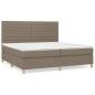 vidaXL Cama box spring con colchón tela gris taupe 200x200 cm vidaXL Cama box spring con colchón tela gris taupe 200x200 cm