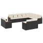 vidaXL Set de sofás de jardín 12 piezas cojines ratán sintético negro vidaXL Set de sofás de jardín 12 piezas cojines ratán sintético negro