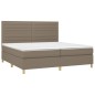 vidaXL Cama box spring con colchón tela gris taupe 200x200 cm vidaXL Cama box spring con colchón tela gris taupe 200x200 cm