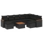 vidaXL Set de sofás de jardín 10 pzas cojines ratán sintético negro vidaXL Set de sofás de jardín 10 pzas cojines ratán sintético negro
