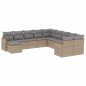 vidaXL Juego de sofás jardín con cojines beige mezcla 11 pzas ratán PE vidaXL Juego de sofás jardín con cojines beige mezcla 11 pzas ratán PE