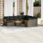 vidaXL Set de sofás de jardín 11 pzas y cojines ratán sintético gris vidaXL Set de sofás de jardín 11 pzas y cojines ratán sintético gris