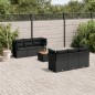 vidaXL Set de comedor de jardín 7 pzas y cojines ratán sintético negro vidaXL Set de comedor de jardín 7 pzas y cojines ratán sintético negro