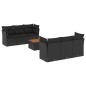 vidaXL Set de comedor de jardín 7 pzas y cojines ratán sintético negro vidaXL Set de comedor de jardín 7 pzas y cojines ratán sintético negro