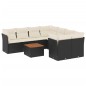 vidaXL Set de sofás de jardín 8 piezas y cojines ratán sintético negro vidaXL Set de sofás de jardín 8 piezas y cojines ratán sintético negro