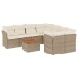 vidaXL Set de sofás de jardín 9 pzas con cojines ratán sintético beige vidaXL Set de sofás de jardín 9 pzas con cojines ratán sintético beige