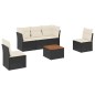 vidaXL Set de sofás de jardín 6 piezas y cojines ratán sintético negro vidaXL Set de sofás de jardín 6 piezas y cojines ratán sintético negro