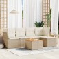 vidaXL Juego de sofás jardín con cojines 6 pzas ratán sintético beige vidaXL Juego de sofás jardín con cojines 6 pzas ratán sintético beige