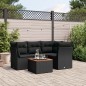 vidaXL Set de muebles de jardín 5 pzas y cojines ratán sintético negro vidaXL Set de muebles de jardín 5 pzas y cojines ratán sintético negro