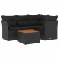 vidaXL Set de muebles de jardín 5 pzas y cojines ratán sintético negro vidaXL Set de muebles de jardín 5 pzas y cojines ratán sintético negro