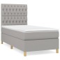 vidaXL Cama box spring con colchón tela gris claro 90x190 cm vidaXL Cama box spring con colchón tela gris claro 90x190 cm