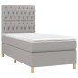 vidaXL Cama box spring con colchón tela gris claro 90x190 cm vidaXL Cama box spring con colchón tela gris claro 90x190 cm
