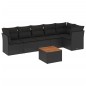 vidaXL Set de comedor de jardín 7 pzas y cojines ratán sintético negro vidaXL Set de comedor de jardín 7 pzas y cojines ratán sintético negro