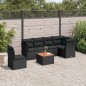 vidaXL Set de comedor de jardín 7 pzas y cojines ratán sintético negro vidaXL Set de comedor de jardín 7 pzas y cojines ratán sintético negro