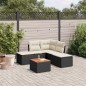 vidaXL Set de sofás de jardín 6 piezas y cojines ratán sintético negro vidaXL Set de sofás de jardín 6 piezas y cojines ratán sintético negro