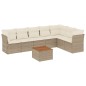 vidaXL Juego de sofás de jardín con cojines beige 8 pzas ratán PE vidaXL Juego de sofás de jardín con cojines beige 8 pzas ratán PE