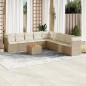 vidaXL Juego de sofás jardín con cojines beige 10 pzas ratán sintético