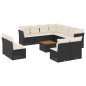 vidaXL Set de sofás de jardín 12 piezas cojines ratán sintético negro vidaXL Set de sofás de jardín 12 piezas cojines ratán sintético negro
