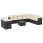 vidaXL Set de sofás de jardín 11 pzas y cojines ratán sintético negro vidaXL Set de sofás de jardín 11 pzas y cojines ratán sintético negro