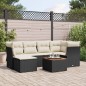 vidaXL Set de comedor de jardín 7 pzas y cojines ratán sintético negro vidaXL Set de comedor de jardín 7 pzas y cojines ratán sintético negro