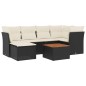 vidaXL Set de comedor de jardín 7 pzas y cojines ratán sintético negro vidaXL Set de comedor de jardín 7 pzas y cojines ratán sintético negro