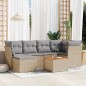 vidaXL Juego de sofás jardín con cojines beige mezcla 7 pzas ratán PE vidaXL Juego de sofás jardín con cojines beige mezcla 7 pzas ratán PE