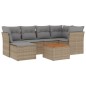 vidaXL Juego de sofás jardín con cojines beige mezcla 7 pzas ratán PE vidaXL Juego de sofás jardín con cojines beige mezcla 7 pzas ratán PE