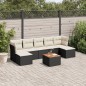 vidaXL Set de sofás de jardín 8 piezas y cojines ratán sintético negro vidaXL Set de sofás de jardín 8 piezas y cojines ratán sintético negro