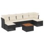 vidaXL Set de sofás de jardín 8 piezas y cojines ratán sintético negro vidaXL Set de sofás de jardín 8 piezas y cojines ratán sintético negro
