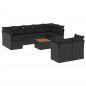 vidaXL Set de sofás de jardín 10 pzas cojines ratán sintético negro vidaXL Set de sofás de jardín 10 pzas cojines ratán sintético negro