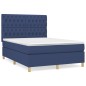 vidaXL Cama box spring con colchón tela azul 140x190 cm vidaXL Cama box spring con colchón tela azul 140x190 cm