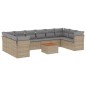 vidaXL Juego de sofás jardín con cojines beige mezcla 11 pzas ratán PE vidaXL Juego de sofás jardín con cojines beige mezcla 11 pzas ratán PE