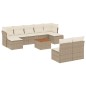vidaXL Juego de sofás jardín con cojines beige 10 pzas ratán sintético vidaXL Juego de sofás jardín con cojines beige 10 pzas ratán sintético