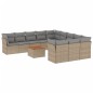 vidaXL Juego de sofás jardín con cojines beige mezcla 12 pzas ratán PE vidaXL Juego de sofás jardín con cojines beige mezcla 12 pzas ratán PE