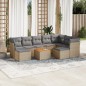 vidaXL Juego de sofás jardín con cojines beige 10 pzas ratán sintético vidaXL Juego de sofás jardín con cojines beige 10 pzas ratán sintético