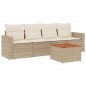 vidaXL Juego de sofás jardín con cojines 5 pzas ratán sintético beige vidaXL Juego de sofás jardín con cojines 5 pzas ratán sintético beige