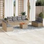 vidaXL Juego de sofás jardín con cojines beige mezcla 9 pzas ratán PE vidaXL Juego de sofás jardín con cojines beige mezcla 9 pzas ratán PE