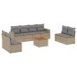 vidaXL Juego de sofás jardín con cojines beige mezcla 9 pzas ratán PE vidaXL Juego de sofás jardín con cojines beige mezcla 9 pzas ratán PE