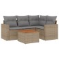 vidaXL Juego de sofás jardín con cojines beige mezcla 5 pzas ratán PE vidaXL Juego de sofás jardín con cojines beige mezcla 5 pzas ratán PE