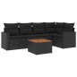 vidaXL Set de sofás de jardín 6 piezas y cojines ratán sintético negro vidaXL Set de sofás de jardín 6 piezas y cojines ratán sintético negro