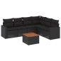 vidaXL Set de comedor de jardín 7 pzas y cojines ratán sintético negro vidaXL Set de comedor de jardín 7 pzas y cojines ratán sintético negro